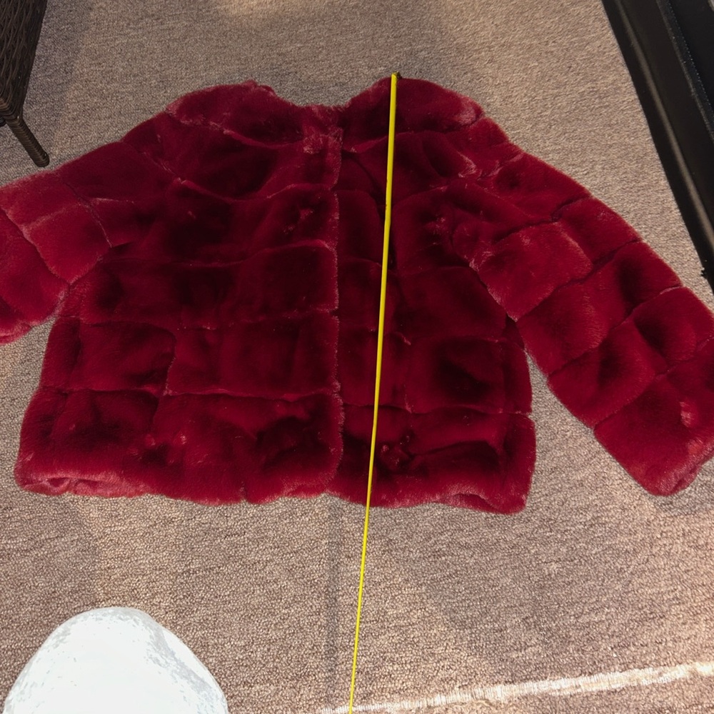 Michael kors Luxurious Faux Fur womens XL Jacket - Deep Red - Picture 2 of 7